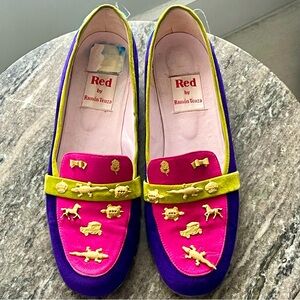 Vintage RED by Ramon Tenza loafers with charm accents size 9